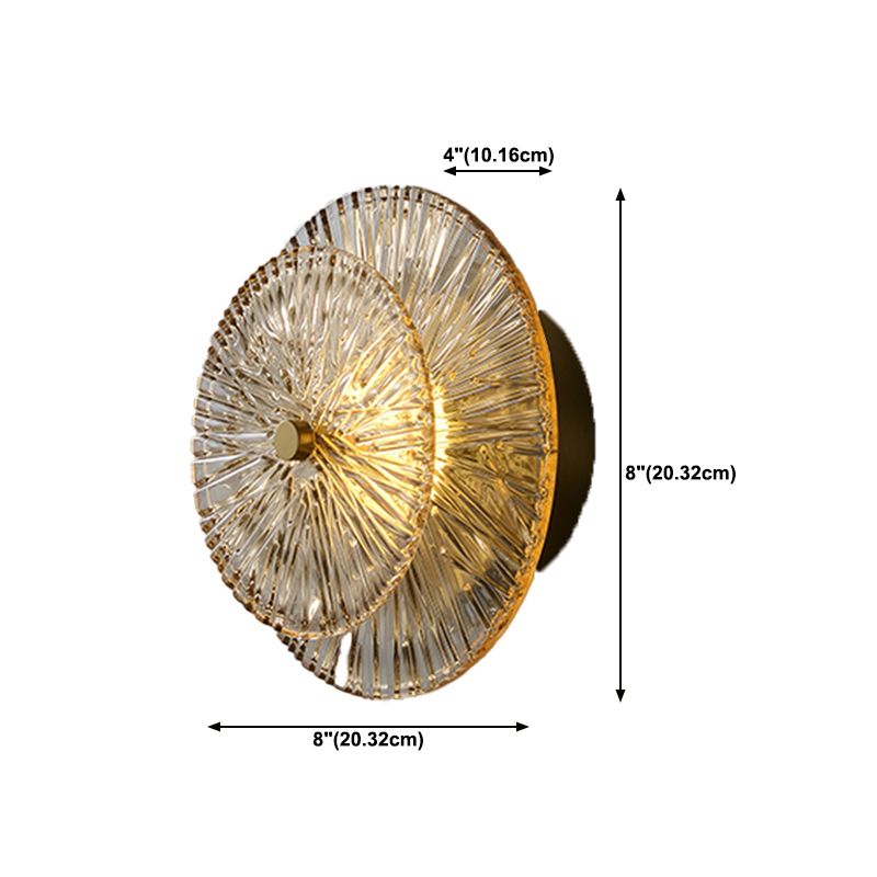 LED Modern Metal Wall Sconce Flower Shape Wall Light with Glass Shade for Bedroom
