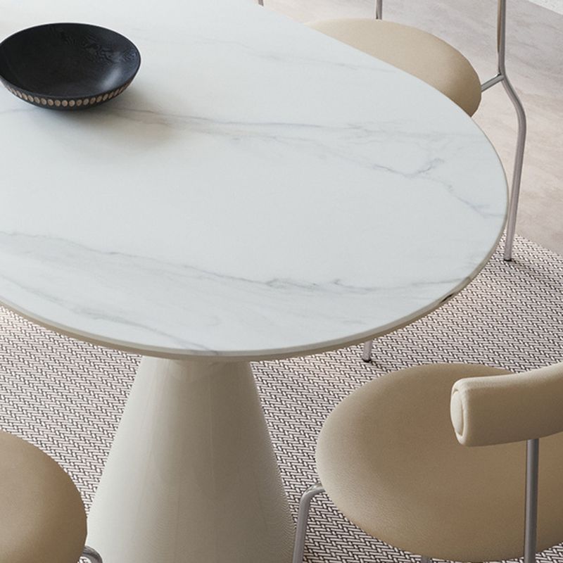 Modern Kitchen Dinner Table Oval Double Pedestal Dining Table