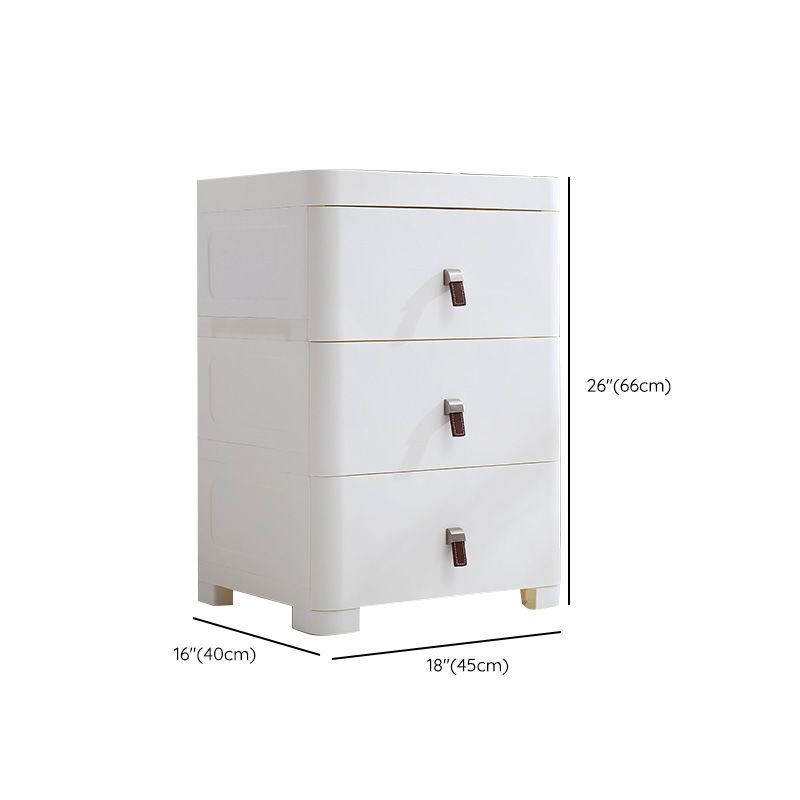 White Plastic Storage Cabinet for Bathroom Contemporary Cabinet with Drawers