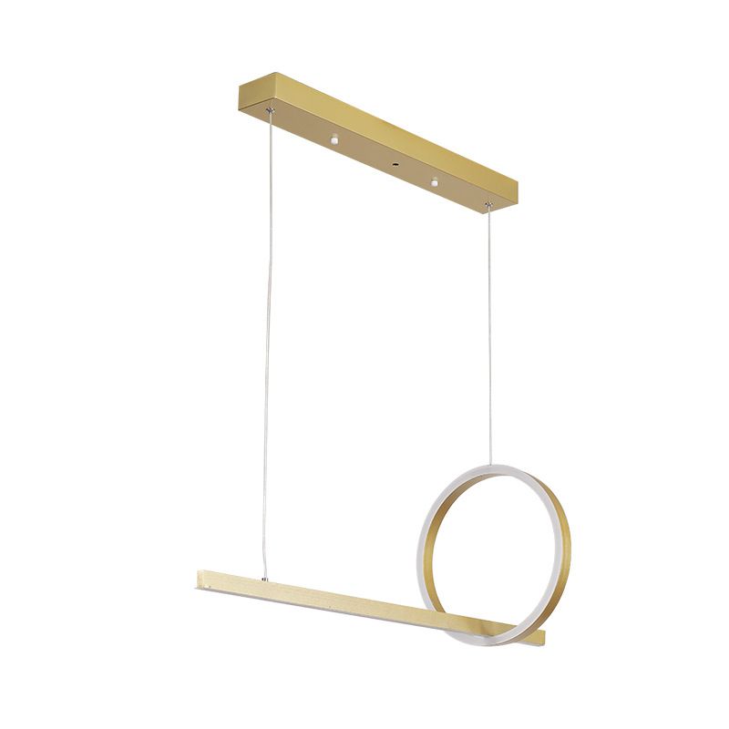 Modern Metal Island Light Geometric LED Island Pendant for Dining Room