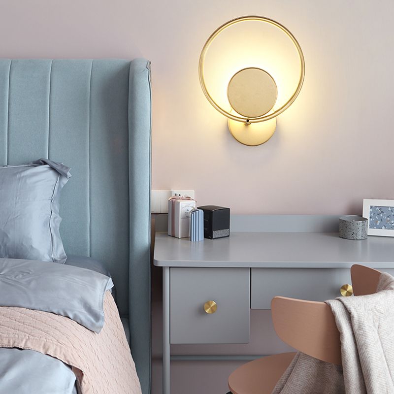 Iluminación simple montada en la pared lámpara de apliques de pared de metal de estilo de metal moderno