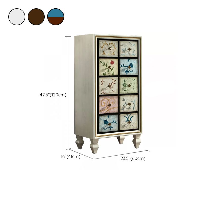 American Traditional Storage Chest Dresser Wooden Storage Chest with Drawers