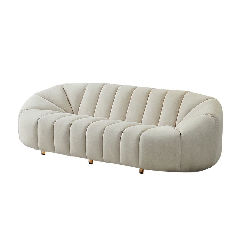 Scandinavian Biscuit Back Sofa 3-Seater Sloped Arm Settee - 82.7" Wide