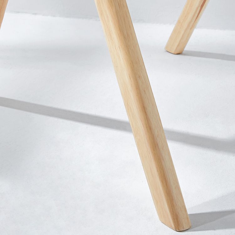 Silla de estilo contemporáneo de madera de caucho con respaldo abierto, silla individual para comedor y cocina