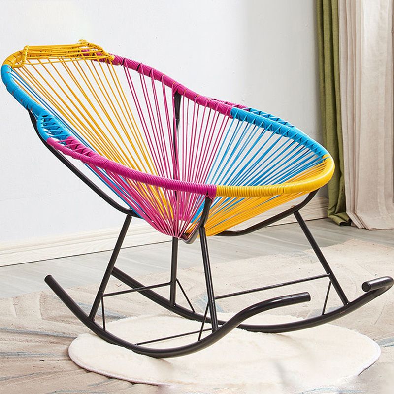 Modern Indoor Rattan Rocking Chair Single Rocking Chair for Living Room and Bedroom