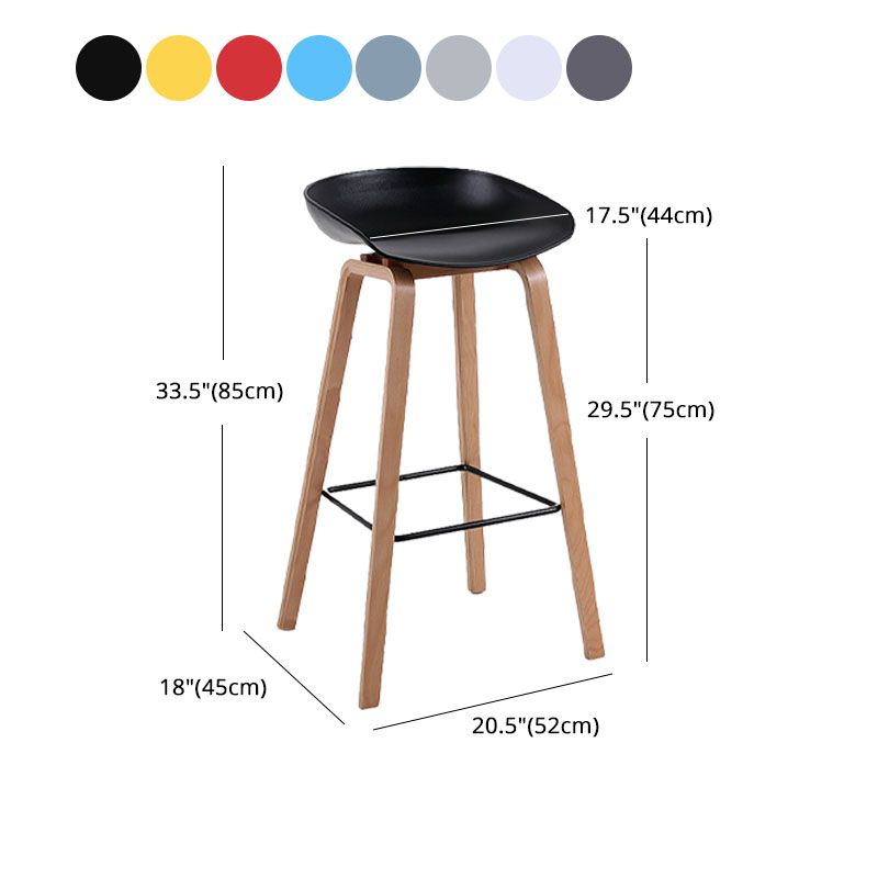 Scandinavia in stile bar-sgabello gambe in legno pp sedile sedile da bar per cucina da bar