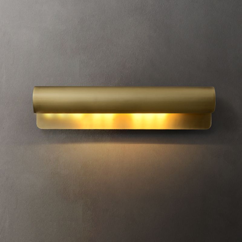 Iluminación de pared de medio cilindro de metal estilo moderno de luces múltiples lámparas de pared en latón