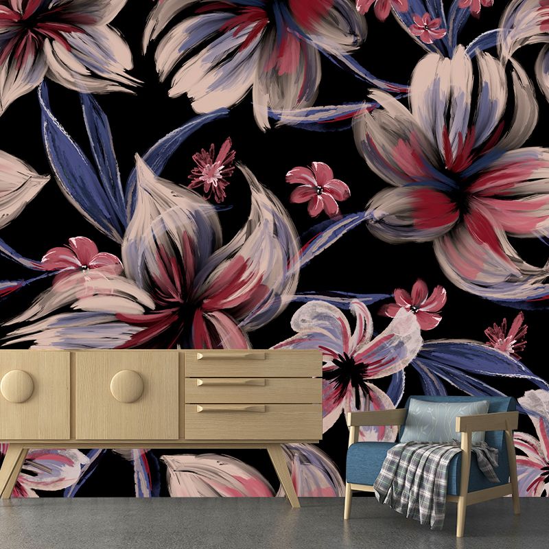 Hand Painted Flowers Mural Wallpaper Illustration Indoor Wall Mural