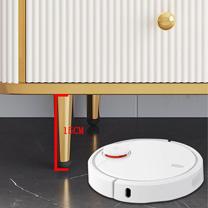 Glam Stone Bedroom Chest White 15" Wide Storage Chest with Drawers