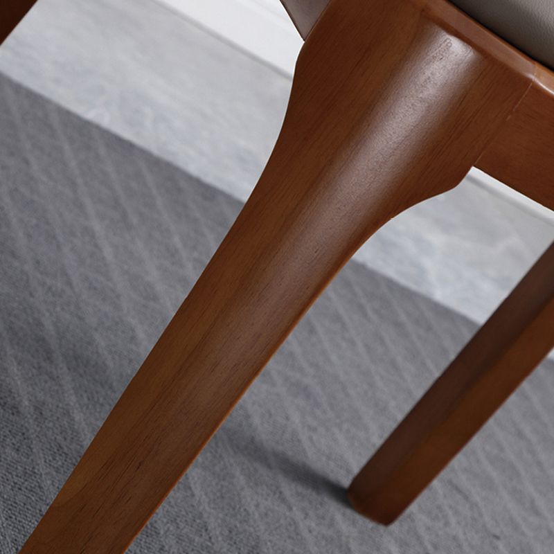Modern Upholstered Armless Chair Home Solid Wood Dining Chair
