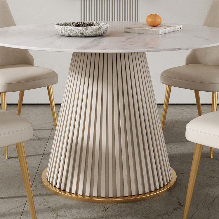 Traditional Luxury Dining Table Round Sintered Stone Table for Home