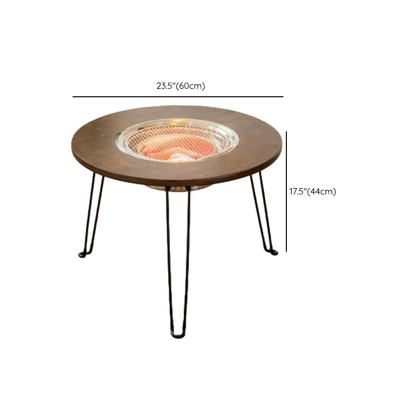 Contemporary Style Round Patio Table in Brown and Black for Home