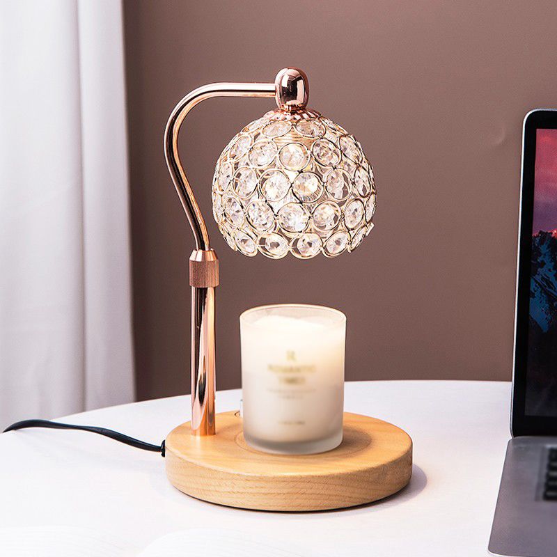 Nordic Glass Table Lamp Aromatherapy Melting Wax Desk Lamp without Candles for Bedroom