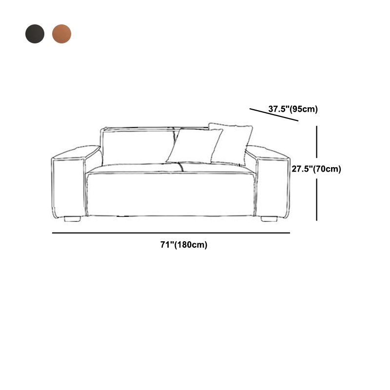 Living Room Square Arm Standard Cushions Transitional Modern