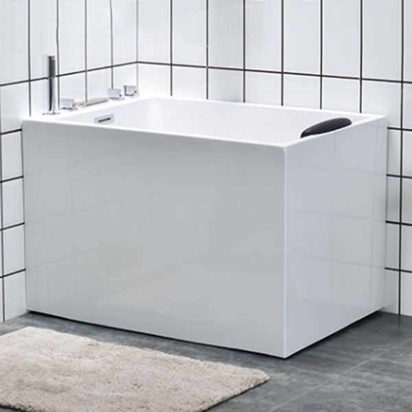 Back to Wall Bath Rectangular Antique Finish Soaking Modern Tub