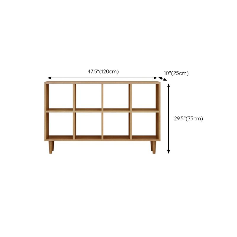 Modern Style Open Back Bookshelf Wooden Shelf Bookcase in Brown