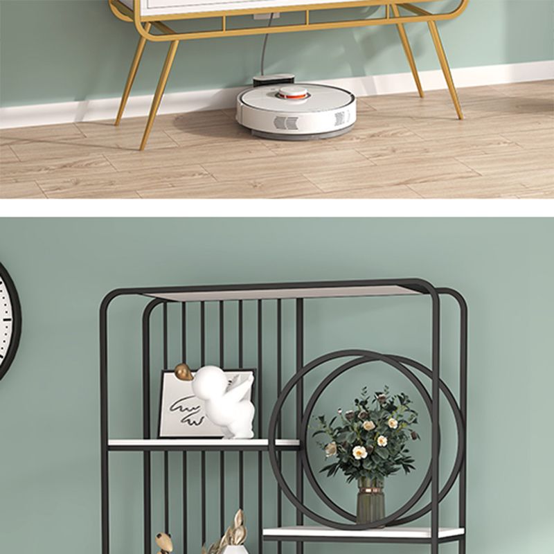 Open Back Standard Bookshelf Metal Bookcase with Shelves for Study Room