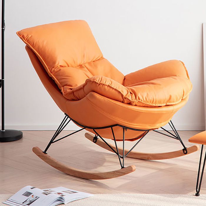 Modern Rocking Chair Solid Color Indoor Rocker Chair with Dark Legs