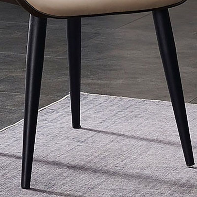 Contemporary Dining Chair Kitchen Arm Side Chair with Metal Legs