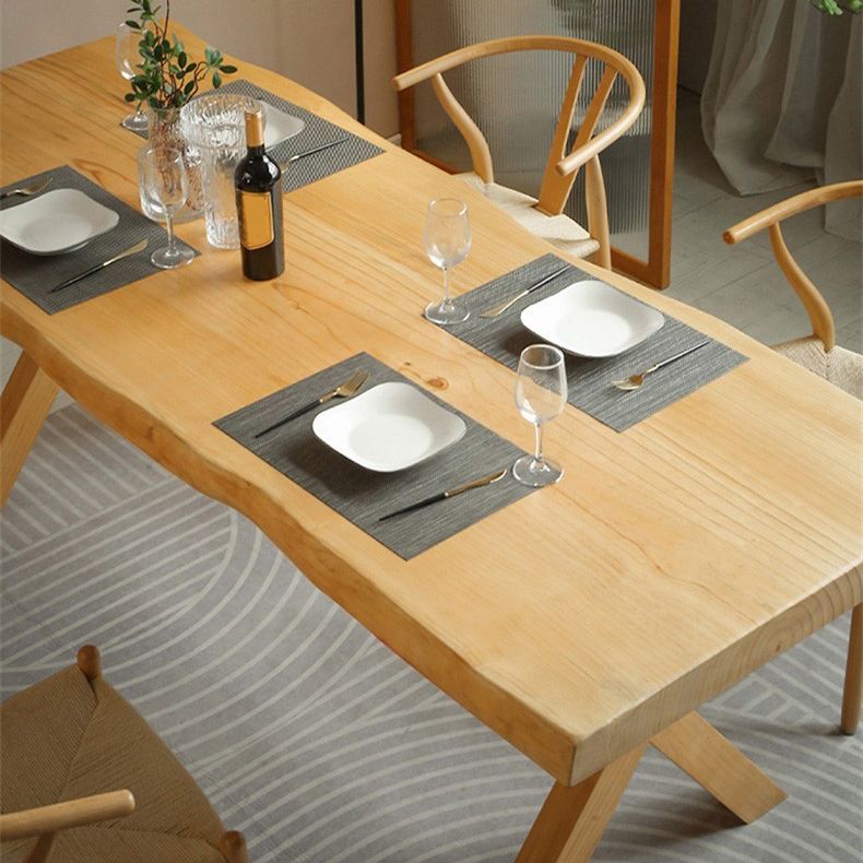 Modern 1/5 Pieces Dining Set Rectangle Pine Wood Dining Table for Living Room Kitchen