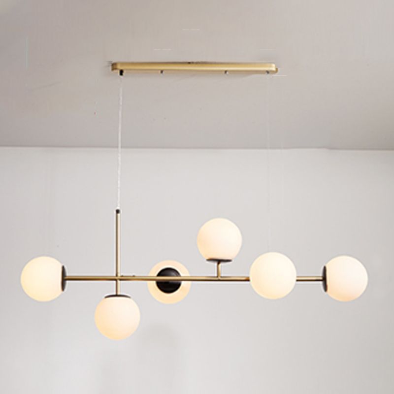 Modern Island Lighting Fixture Glass Hanging Light for Dining Room