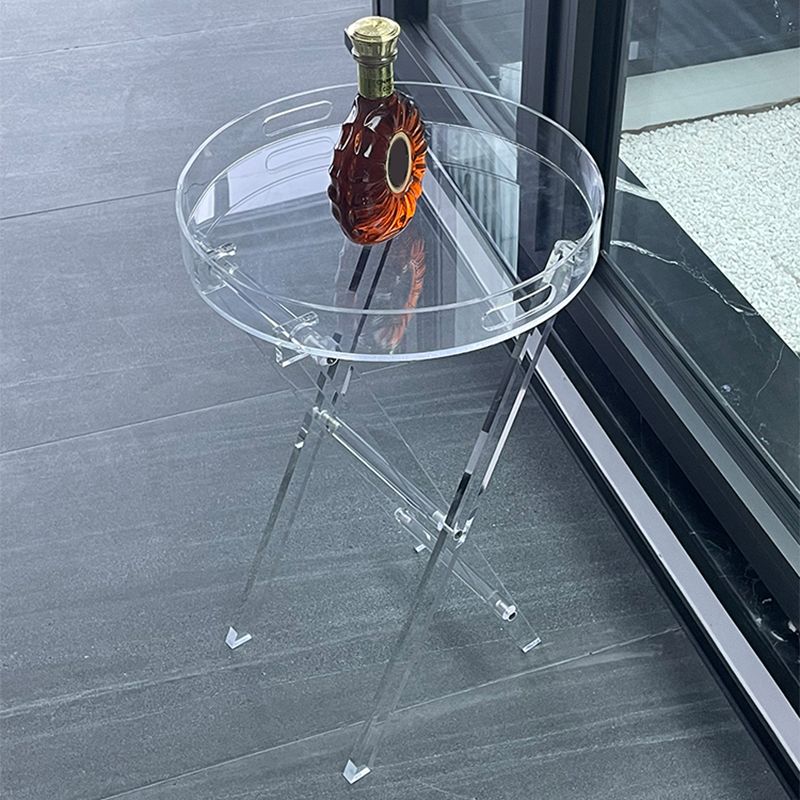 Modern Transparent End Table Round/Rectangular Acrylic Side Table