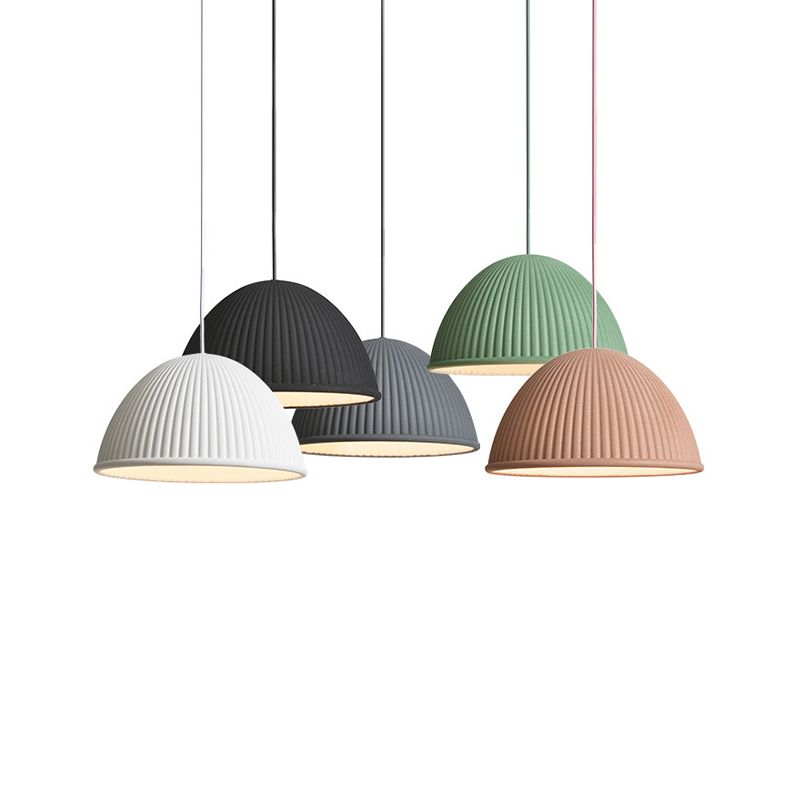 Salle à manger suspendue résine 1 ampoule de style macaron de style macaron en dôme