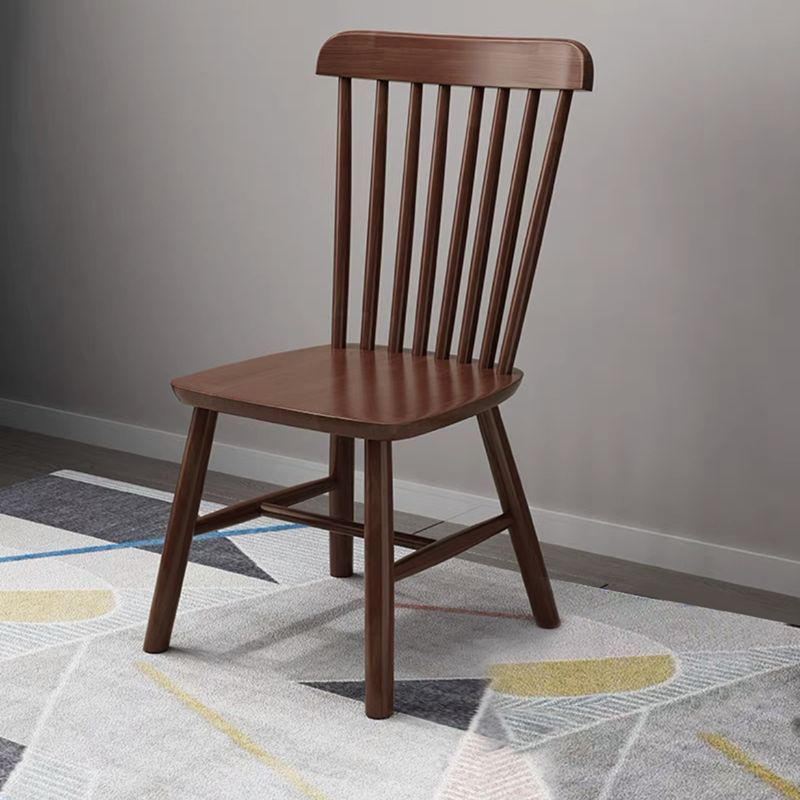 Contemporary Dining Chair Slat Back Side Chair with Wood Legs for Home Use