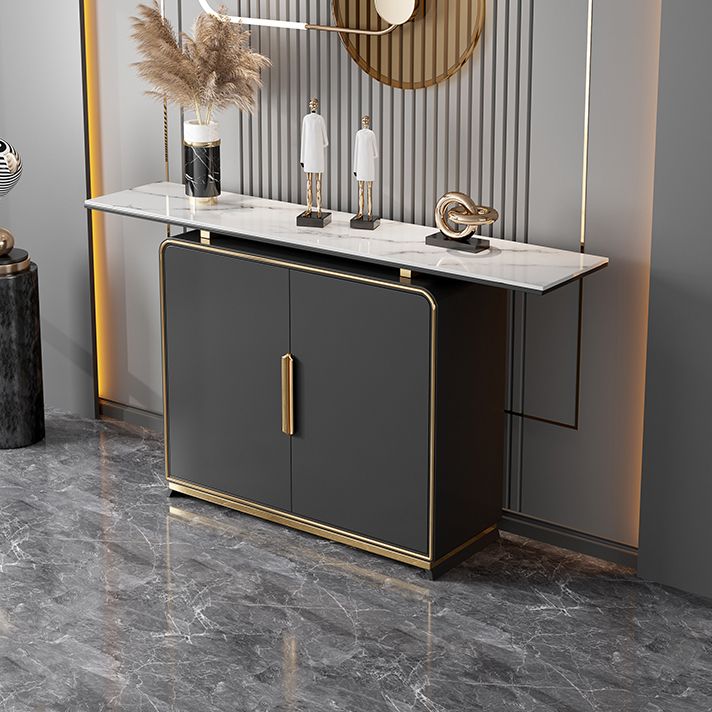 Glam Rectangle Console Table Wood Console Sofa Table for Hall