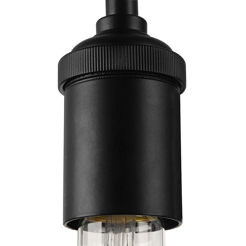 Luce di montaggio a parete lineare in metallo con esporre lampadina 1 illuminazione da parete balcone in nero in nero