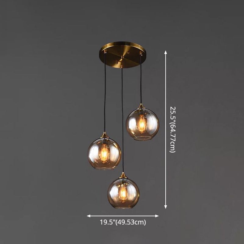 Contemporary Sphere Pendant Lights Blown Glass Hanging Pendant Lights for Bedroom