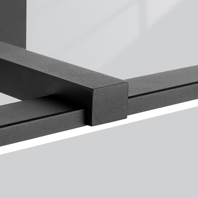 Iluminación de pared de sombra lineal de metal estilo moderno de 1 luces de montura de pared de espejo de 1 luces