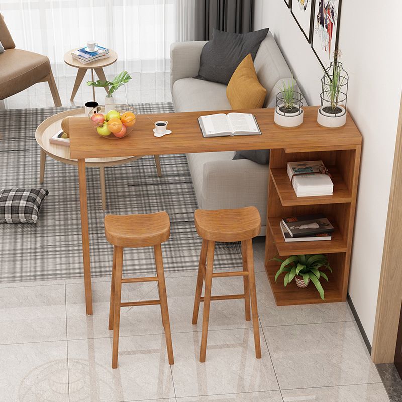 Modern Bar Table Set 1/2/3 Pcs Solid Wood Bar Table and Backless Bar Stools