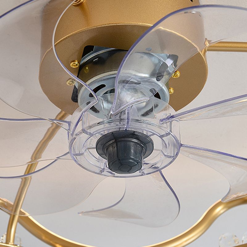Crim Crown LED ventilateur léger des enfants Style Semi Flush Mount luminaire pour chambre à coucher