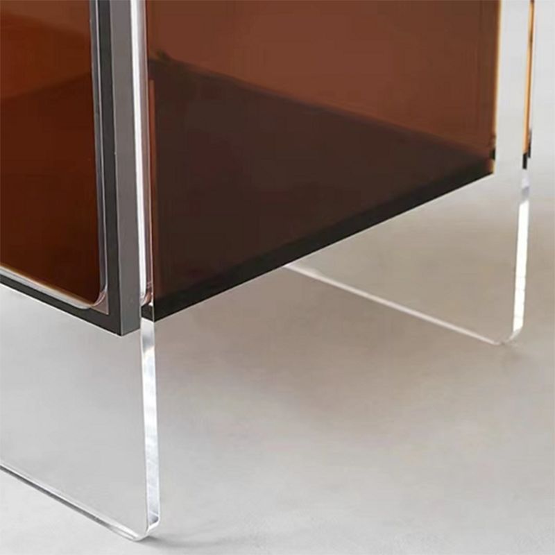 21.65"/23.62" Tall 1 - Shelf Nightstand Acrylic with Casters Night Stand