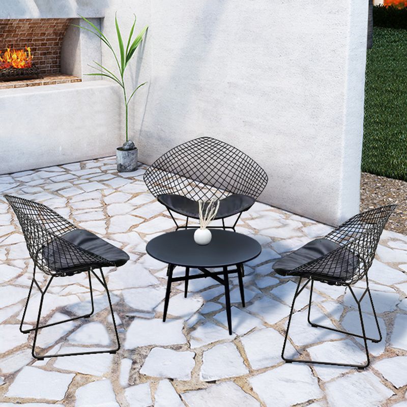 Bohe Iron Circular Dining Table 1/2/3/4 PCS Dining Set with Chairs