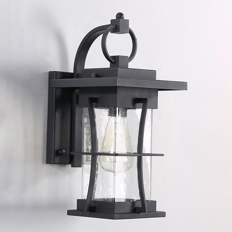 Geometric Wall Light Modern Metal 1 Light Wall Sconce in Black