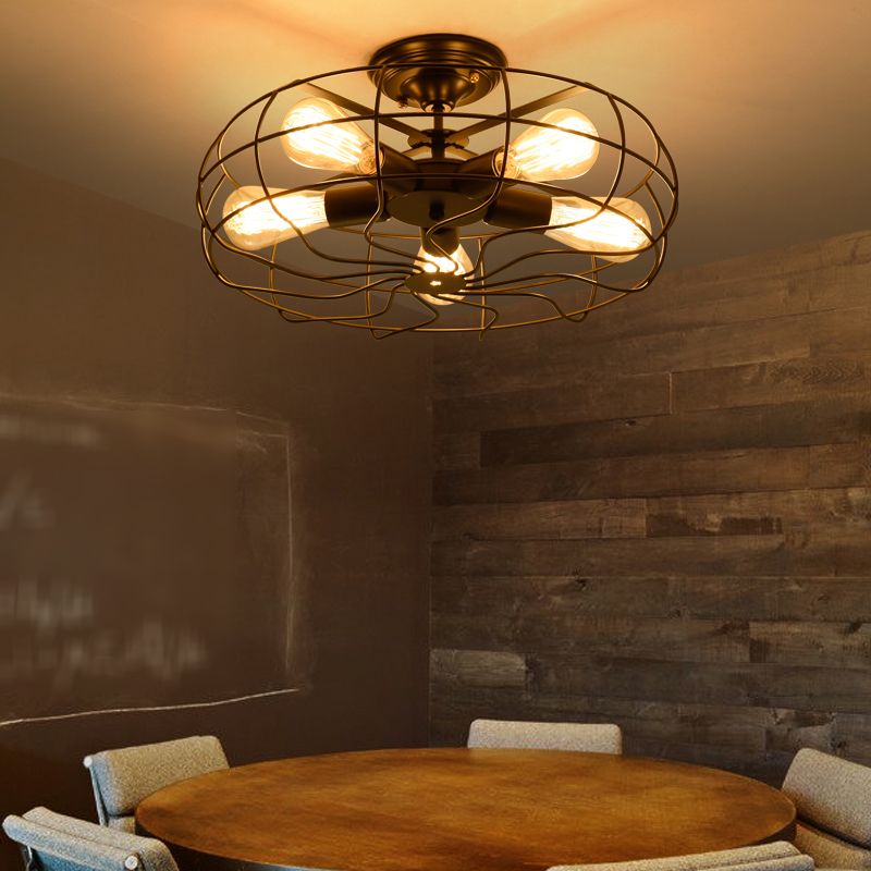 Metal Ceiling Mounted Fixture Industrial Style Ceiling Flush Mount