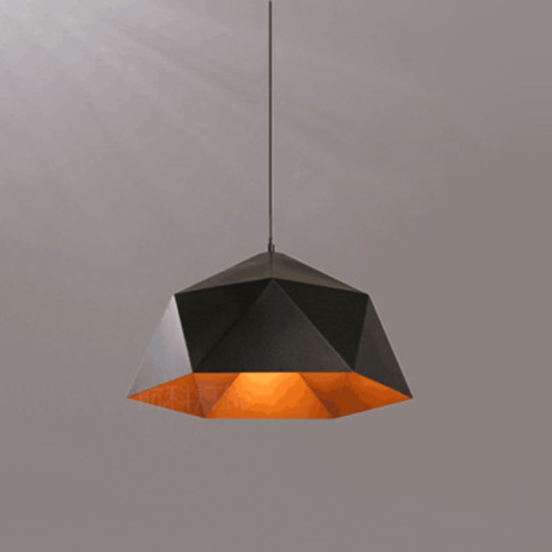 Ombre hexagonale à la baisse du pendentif Simplicité Style Pendre en métal Éclairage de pendentif en métal