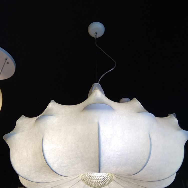 Éclairage pendentif ombré Amélioration du tissu minimaliste salon PLADANT PLANDANT EN BLANC