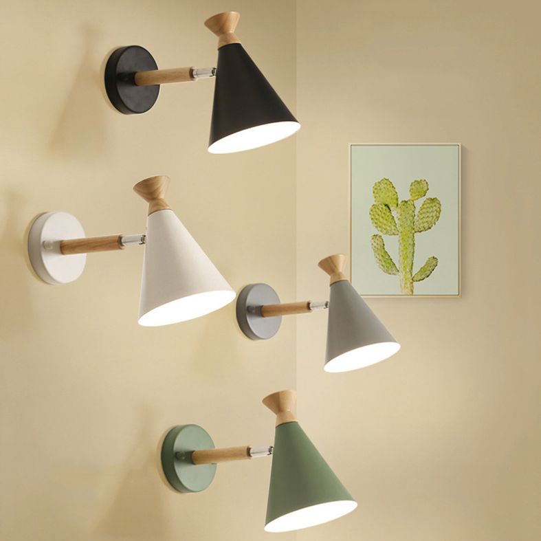 Cone Shaped Wall Mounted Light Nordic Metal Wall Mounted Light Fixture for Bedroom