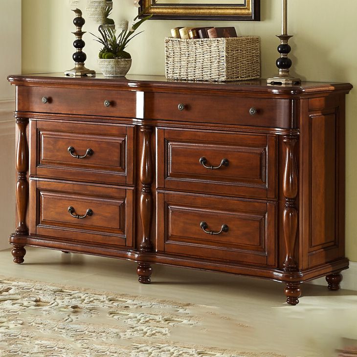 Traditional Storage Chest Solid Wood Dresser with 3/4/6/7/9 Drawers