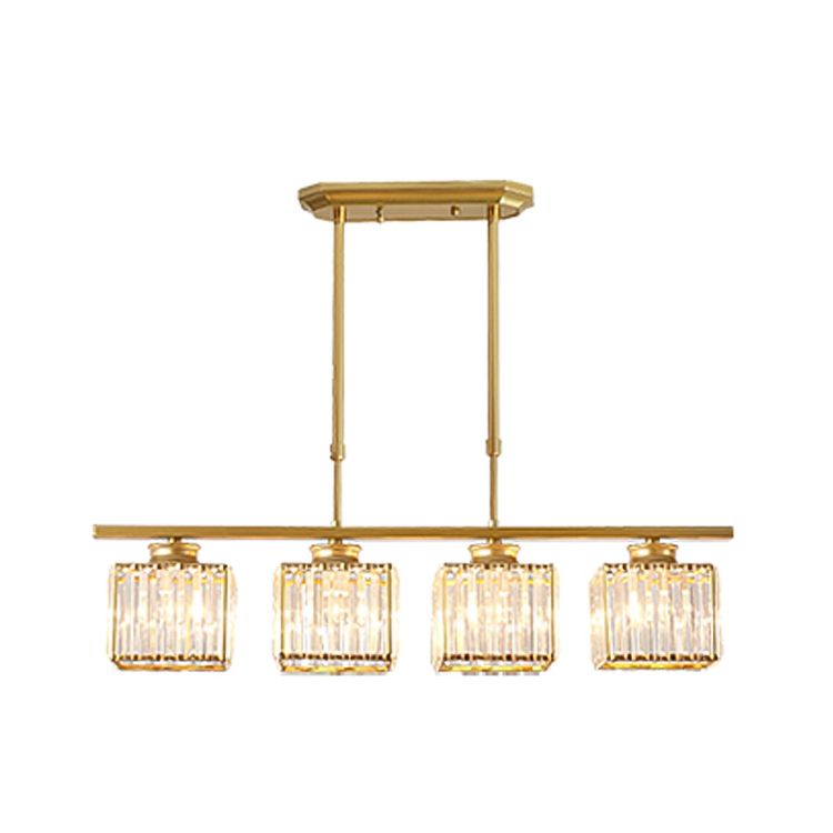 Éclairage de l'île géométrique Modernisme Crystal Chandelier Lightture pour salle à manger