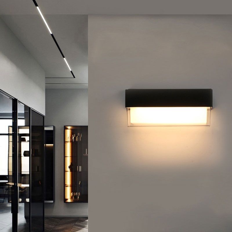 Iluminación geométrica de la exploración moderna balcón acrílico lámpara de pared LED lámpara en negro texturizado