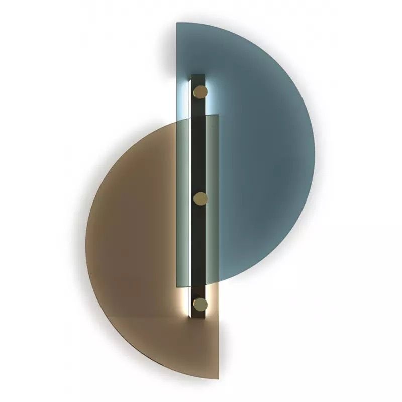 Glass Geometric Wall Light Postmodern 20" High LED Wall Sconce for Living Room