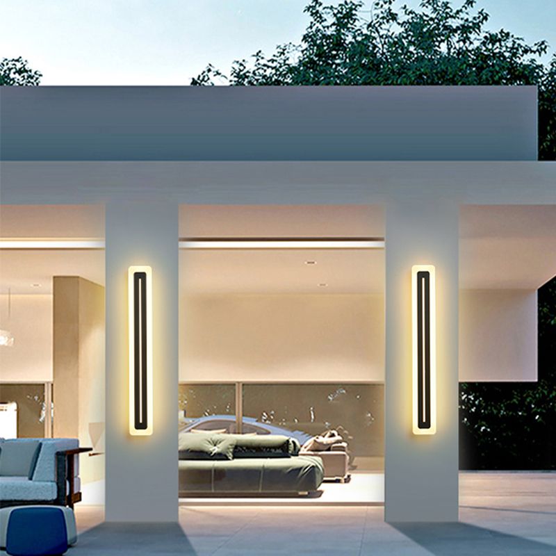 Lineare Metallwandlicht moderner Stil 1 Lichtwandmontierte Beleuchtung in Schwarz