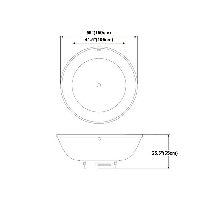 Modern Acrylic Drop-in Bathtub Oval Bath Tub for Home in White