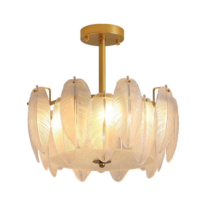 Nordic White Glass Shade Ceiling Lamp Simple Flush Mount Light Fixture