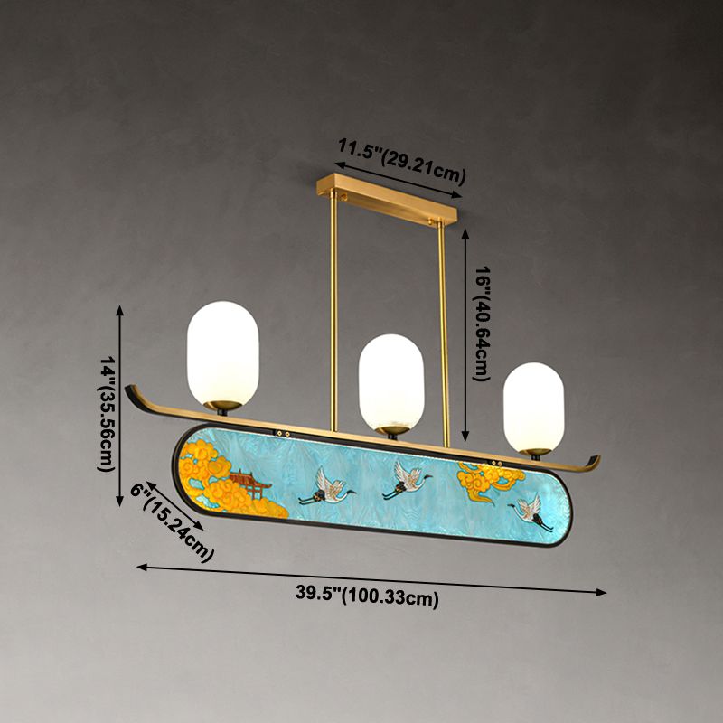 Modern Cylinder Island Lighting Fixtures Glass Island Pendants