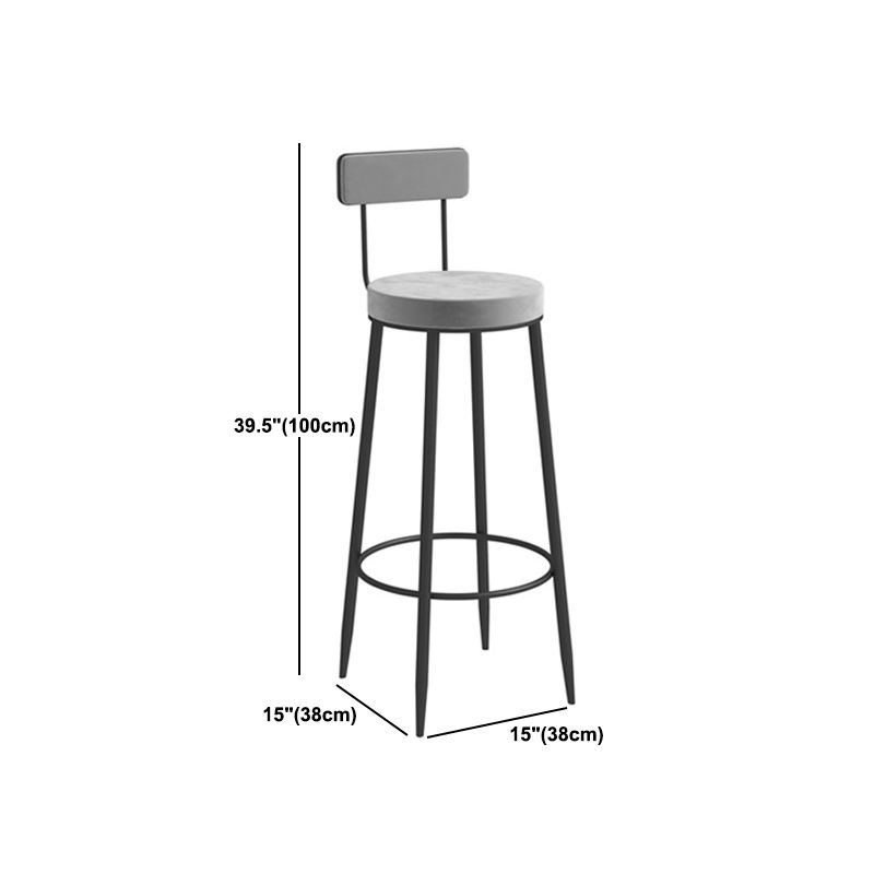 Scandinavian Metal Barstool Fabric Upholstered Counter Stool in Matte Finish Indoor